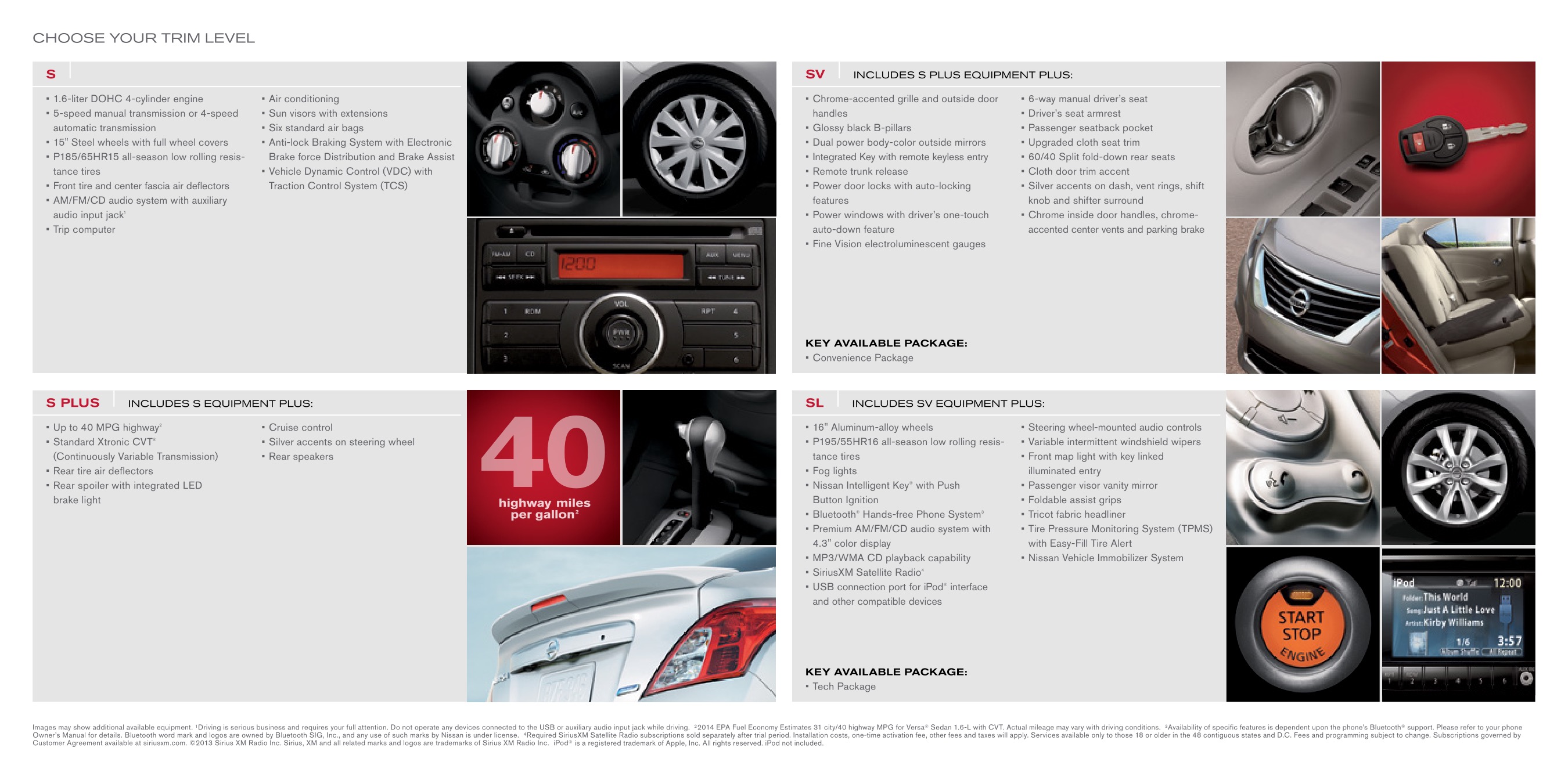 2014 Nissan Versa Sedan Brochure Page 8
